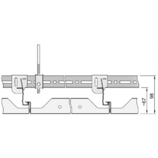Металлическая панель HOOK-ON Metal Перфорация Rg 2516  R-H 200 400x2700x50 арт.BP3849M6G1